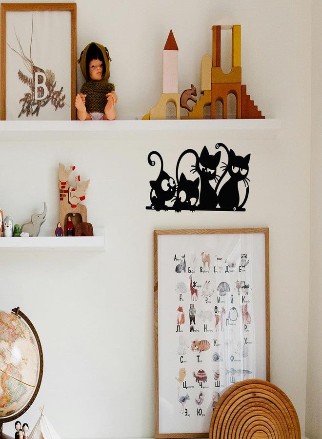 ACRNIGHEET Cat Metal Wall Art Decor Home Wall Decor Minimalist Cute Cat Wall Decor Black Cat Wall Decorations Modern Wall Hanging Decor for Living Room Bedroom Kitchen Garden Black - Image 5